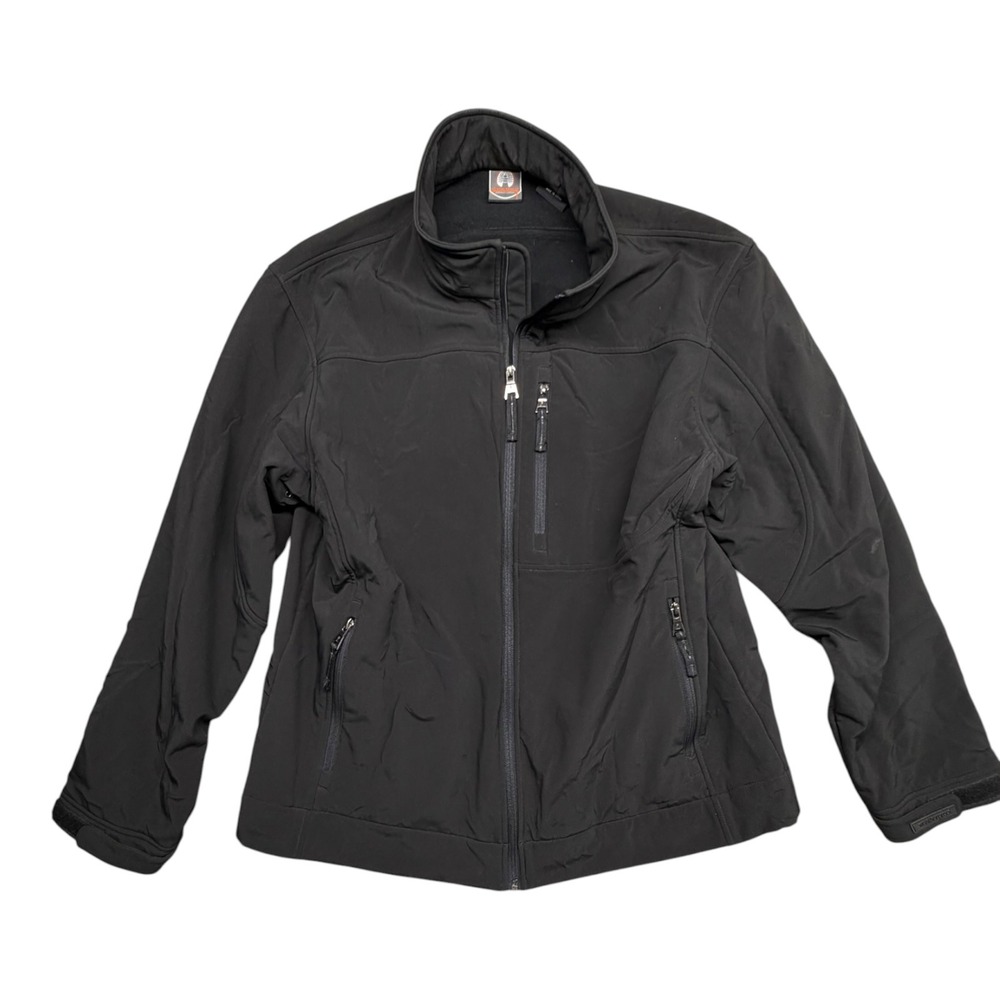 Weatherproof Garment Company Mens Black Fleece Lined Softshell Jacket Large